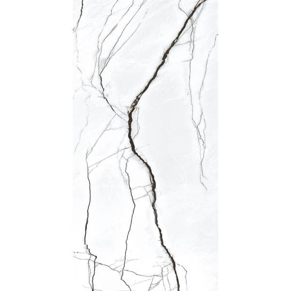 Magnifica Marquina Blanco vägg och golv kakel glans 60x120 imitation marmor vit