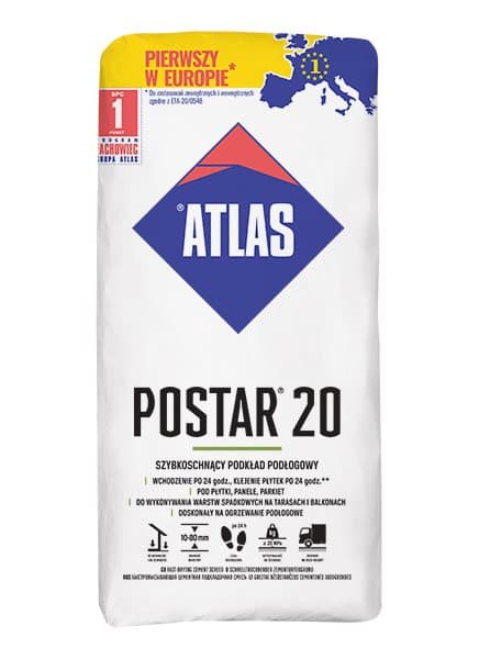 Postar 20 Atlas snabbtorkande cementgrundfärg 10-80 mm 25 kg