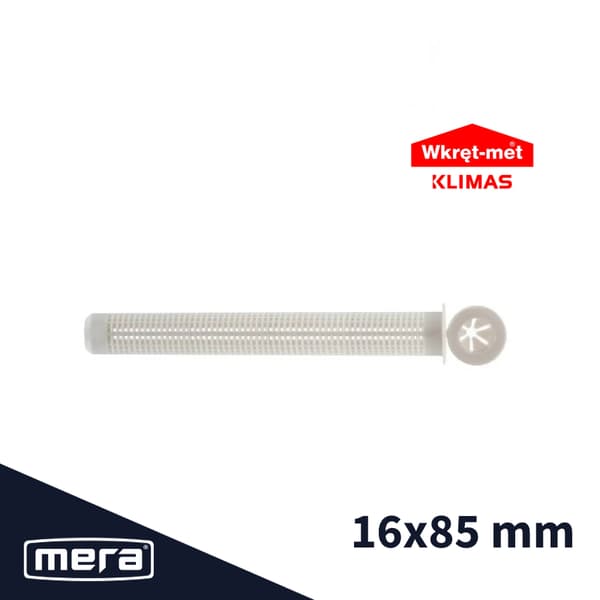 Skrue-met nylon mesh manchet til kemikalieanker 16 x 85 1 stk.