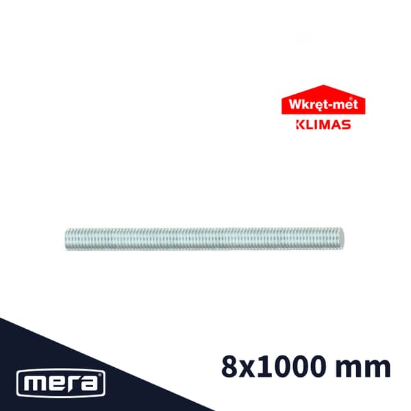 Skrue-met gevindstang 8,0 x 1000 1 stk.