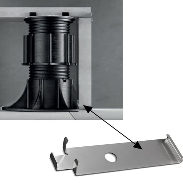 Bundklemme til ventilerede terrasser til 20mm fliser