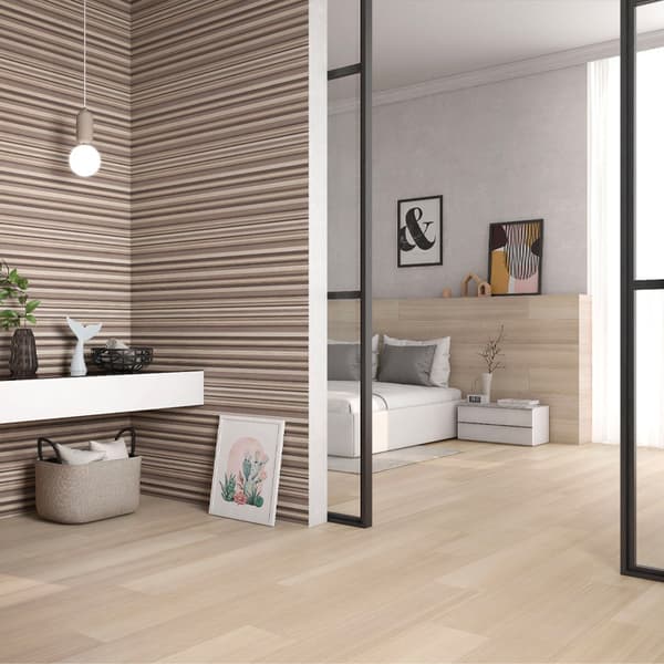 Saloni Eukalypt Crema væg- og gulvflise mat 20x120 10,8mm trælignende beige