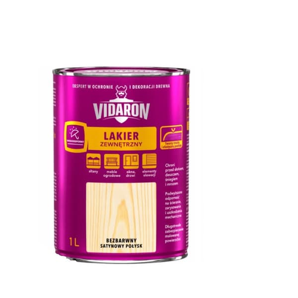 VIDARON EXTERIÖR LACK CLEAR SATING GLOSS 1L