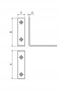 Pikkukuva 2 / 5: Ruuvattava kapea kulma 100x100x20 1 kpl.