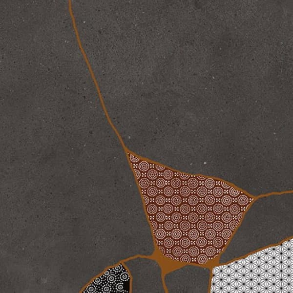 Fioranese Kintsugi Japan Hibi Darkness væg- og gulvfliser mat 60,4x60,4 10 mm imiteret stenblanding