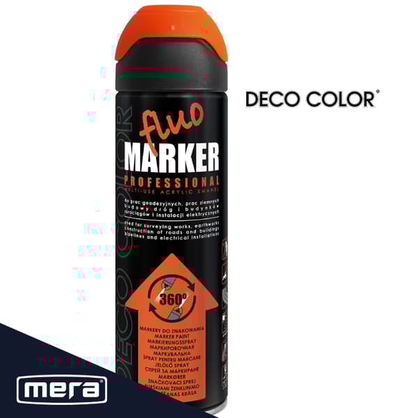 Deco Color FLUOMARKER spray orange, geodetisk markör 500ml 14520