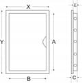 Miniatyrbillede 4 af 6: INSPEKTIONSDØR PLAST 25X40 HVID 250x400