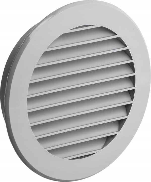 Rundt Ventilationsgitter med Mesh Grå Ø 125mm