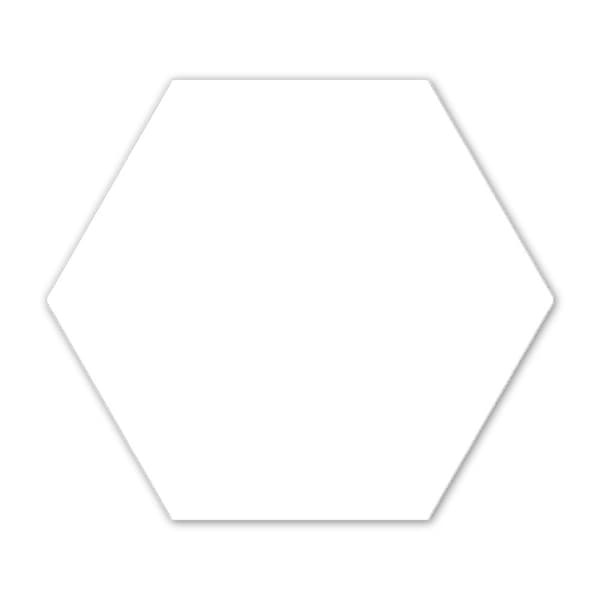 Væg- og gulvflise mat 22,5x25,9 9mm sekskant hvid