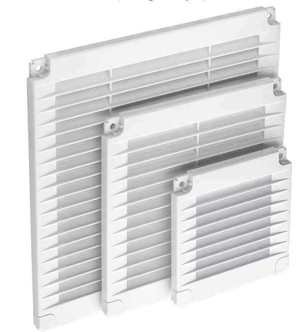 200x200 hvidt ventilationsgitter med hætter