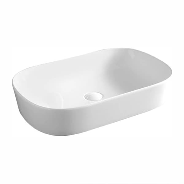 Bordvask 65x42cm oval, blank, hvid.