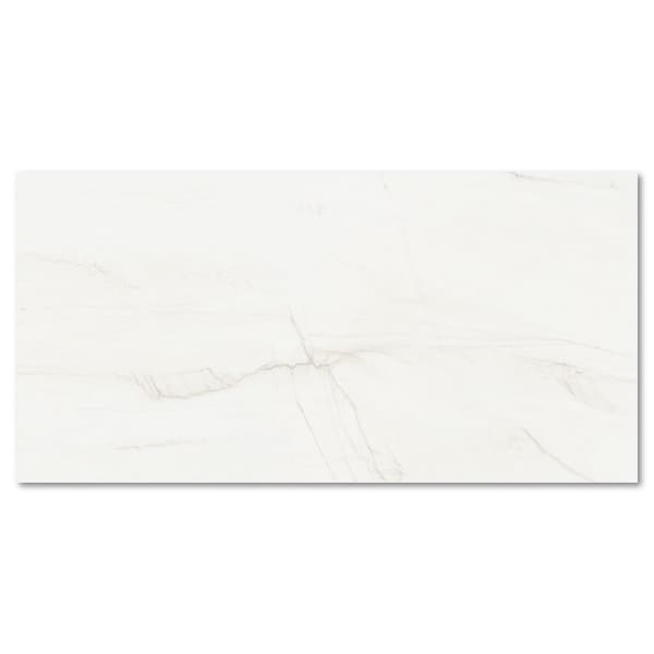 Vägg- och golvkakel glans 60x120 vit marmorimitation