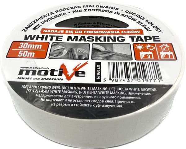 VALKOINEN MAARITEIPPI 30mm x 50m Motiivi 020 332