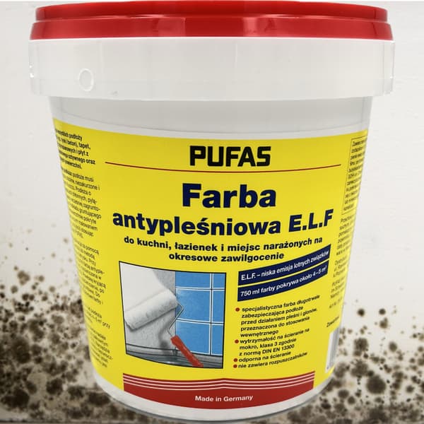 Pufas valkoinen homeenestomaali ELF homeelle, levälle 0,75L