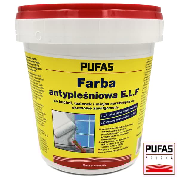 Pufas valkoinen homeenestomaali ELF homeelle, levälle 0,75L