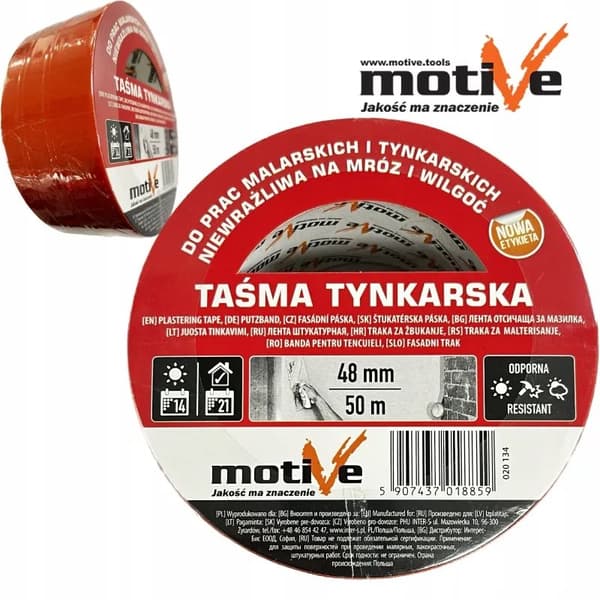 Orange putsband 48mm/50m MOTIV
