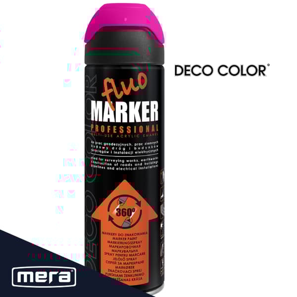 Deco Color FLUOMARKER spray pinkki, geodeettinen tussi 500ml 14540