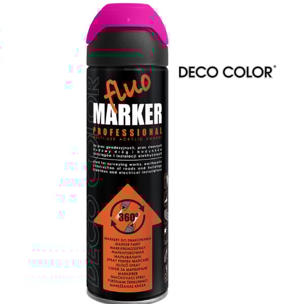 Deco Color FLUOMARKER spray pinkki, geodeettinen tussi 500ml 14540