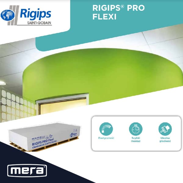 Rigips PRO Flexi bockande gipsskiva typ A (GKB) 1200x2600x6,5mm