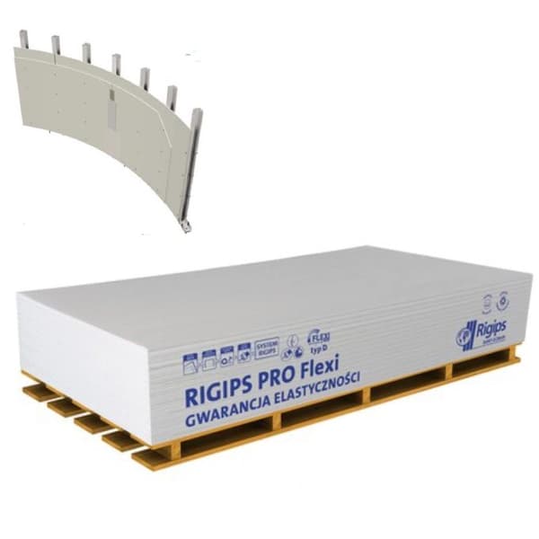 Rigips PRO Flexi bukkegipsplade type A (GKB) 1200x2600x6,5 mm