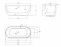 Pikkukuva 7 / 7: Vapaasti seisova kylpyamme 157x68 cm valkoinen kiilto Dessi Home Leto