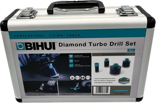 BIHUI bor - hulsavsæt Turbobor 4 stk + kuffert DBDMK4