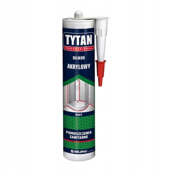 Tytan Silikon Akryl Professionell tätningsmedel 280 ml Vit Målningsbar