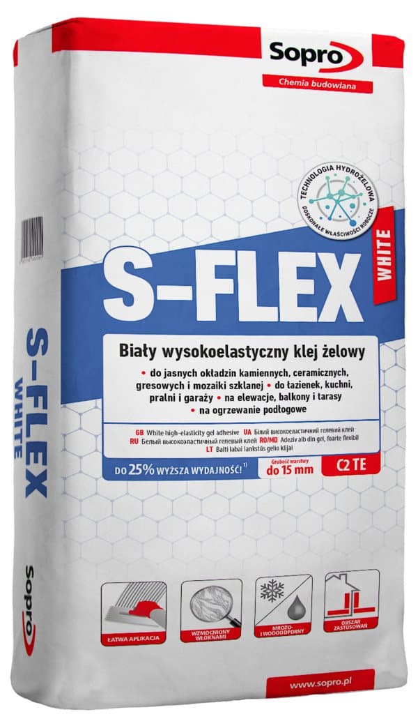Sopro VIT HÖGELASTISK KALKLIM S-FLEX vit gel 22,5 kg