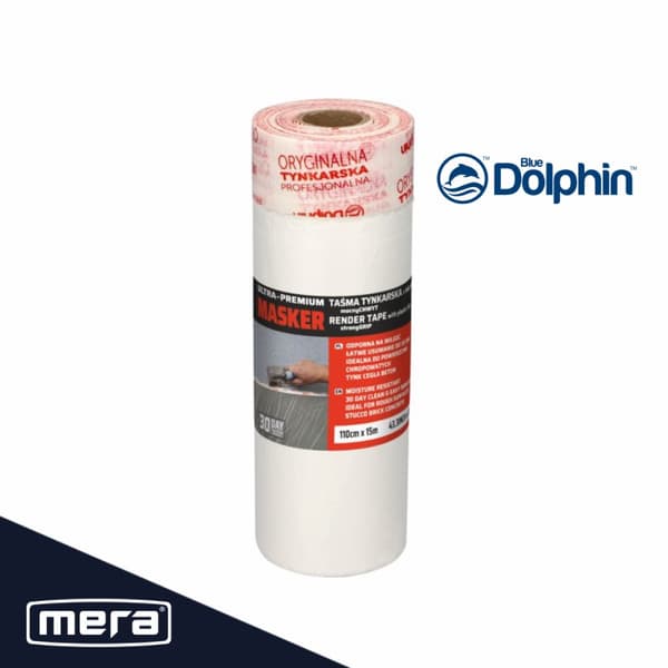 Folie antireflex gipsmasker 140cm/15m Blå delfin