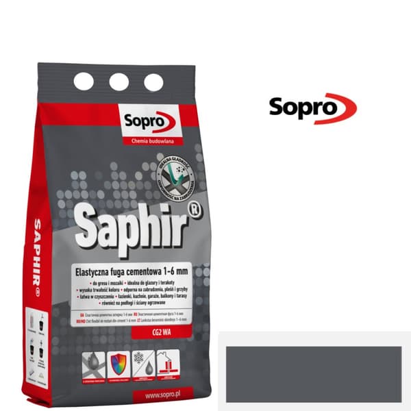 SOPRO injekteringsbruk SAPHIR 66 antracit 2kg 1-6mm