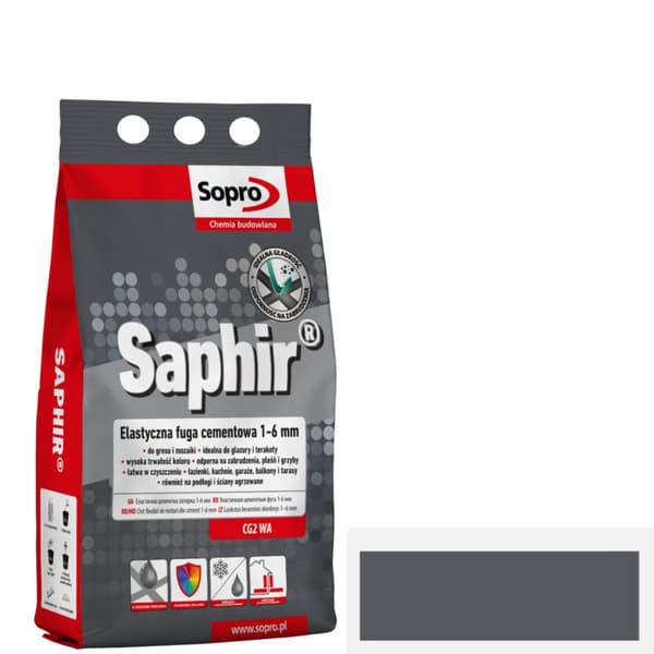 SOPRO injekteringsbruk SAPHIR 66 antracit 2kg 1-6mm