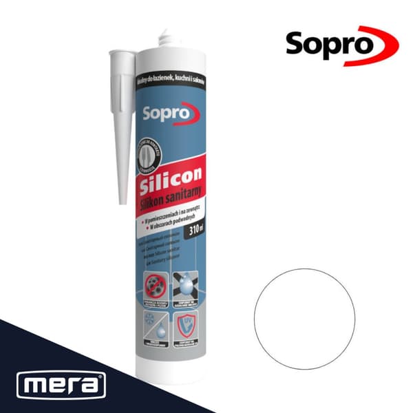 Sopro sanitetssilikon vit (10) 310 ml