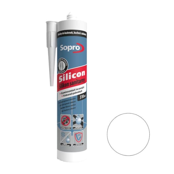 Sopro sanitetssilikon vit (10) 310 ml