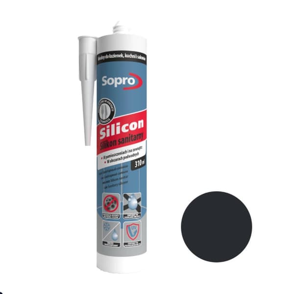 Sopro sanitetssilikonsvart (90) 310 ml
