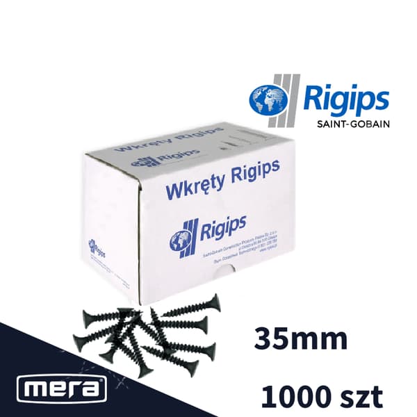Rigips Skruer TN 3,5x35 mm Til fastgørelse af gipsplader til metalpladeprofiler 1000 stk.