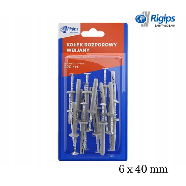 RIGIPS-vasaratappi korkilla 6x40mm 20kpl