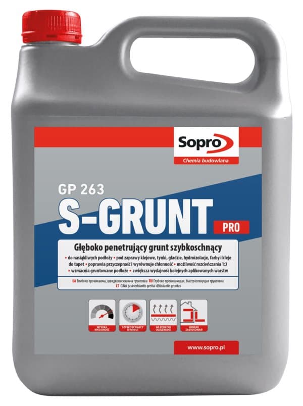Sopro S-GRUNT PRO GP 263 - Syvälle tunkeutuva nopeasti kuivuva pohjamaali 4kg