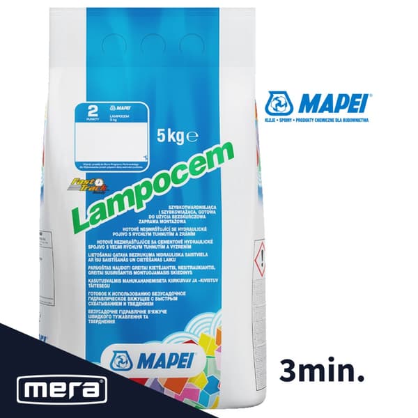 Mapei Lampocem pikaasennuslaasti n. 3 minuuttia 5kg