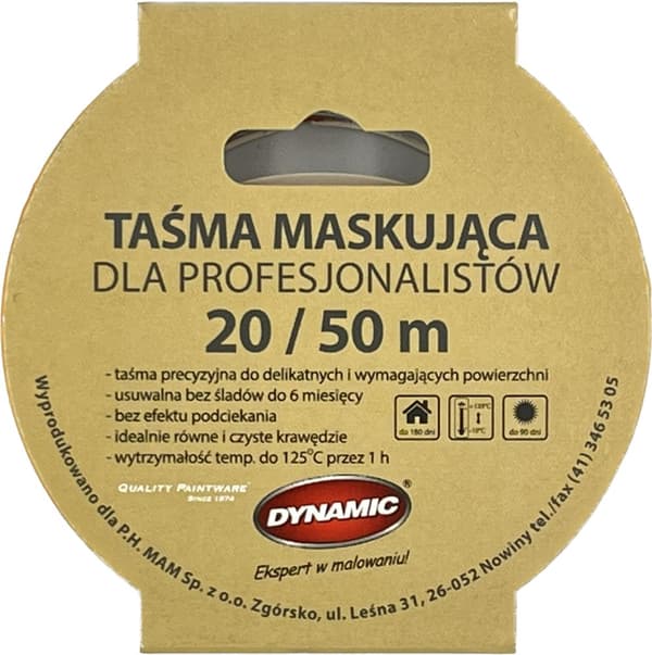 DYNAMIC GOLD Ammattimainen maalarinteippi 20mm x 50m