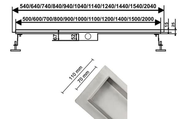 DESSI HOME Lineært afløb 60cm
