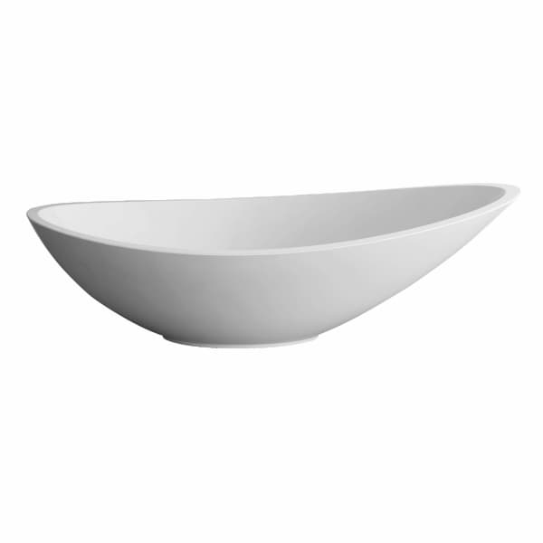 Bordplade håndvask 60x33 cm hvid blank oval Mery DESSI HOME