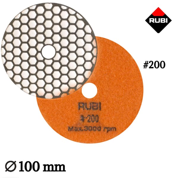 Rubi tør polerskive til sten P200