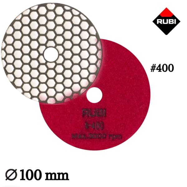 Rubi tør polerskive til sten P400
