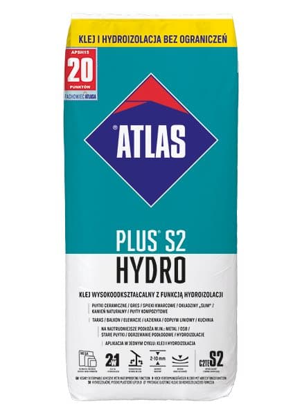 Atlas Plus S2 Hydro meget deformerbart klæbemiddel med vandtætningsfunktion, C2TE S2 15 kg