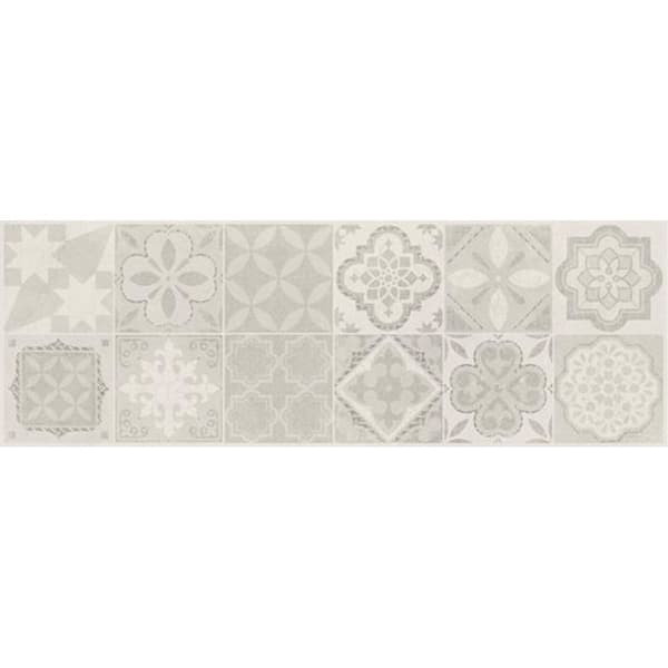 Väggkakel 40x120 9,5 mm lapptäcke grått mönster DESSI HOME