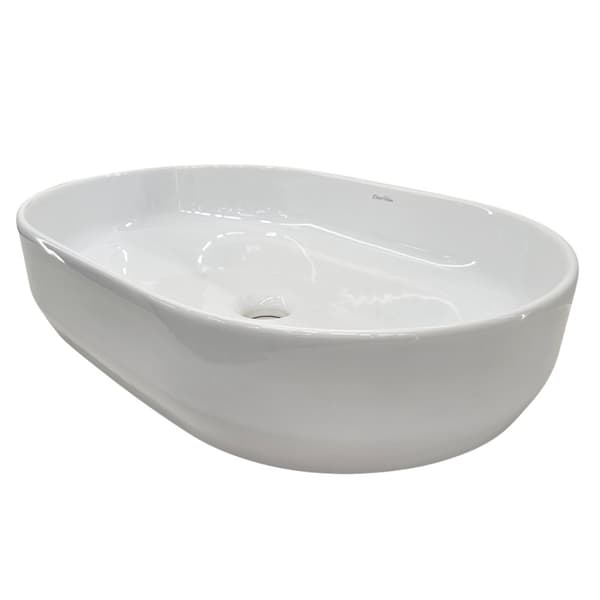 Bordplade håndvask 55x37 cm hvid blank oval Estadio DESSI HOME