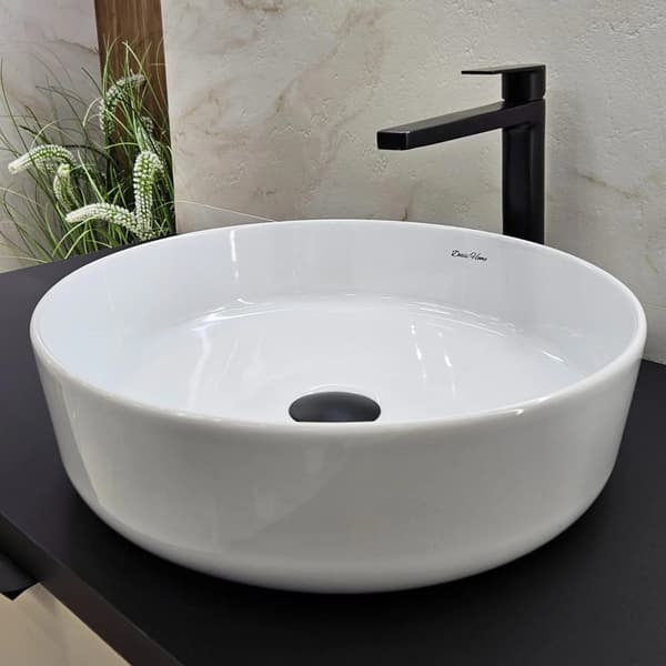 Pöydän pesuallas 40 cm valkoinen kiiltävä pyöreä Baladi DESSI HOME