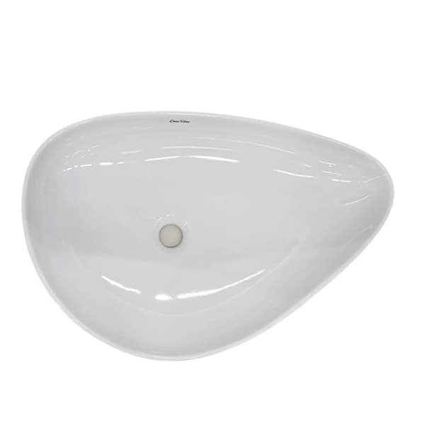 Bordplade håndvask 61x41 cm hvid glans asymmetrisk Zuma DESSI HOME