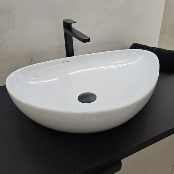 Bordplade håndvask 61x41 cm hvid glans asymmetrisk Zuma DESSI HOME