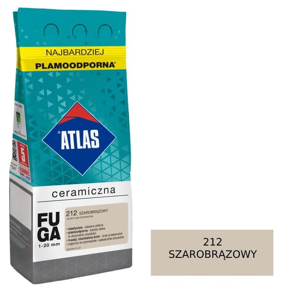 ATLAS CERAMIC GROUT - 212 gråbrun 5kg